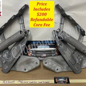 REBUILT 1961 1962 1963 1964 CADILLAC DEVILLE ELDORADO FLEETWOOD SERIES 62 HOOD HINGES WITH SPRINGS AND NEW RIVETS